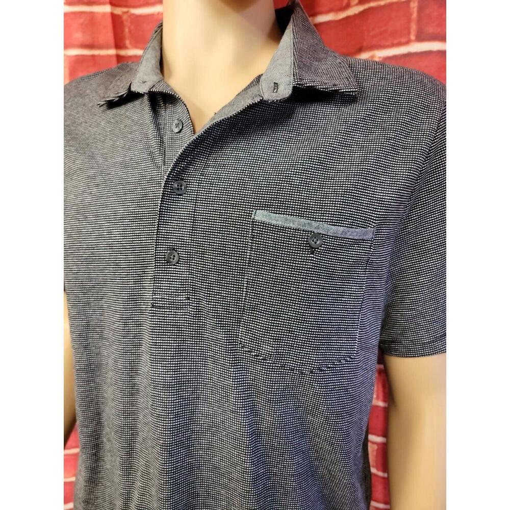 Express Shirt Mens Large Black Henley SS printed Stretch Casual NWT #WM1